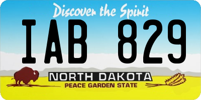 ND license plate IAB829