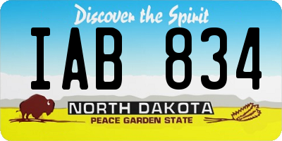 ND license plate IAB834