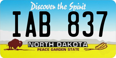 ND license plate IAB837