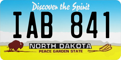 ND license plate IAB841