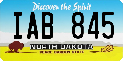 ND license plate IAB845