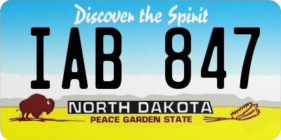 ND license plate IAB847