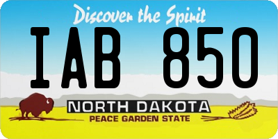 ND license plate IAB850