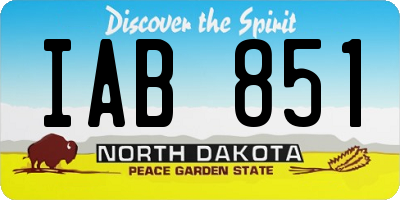 ND license plate IAB851