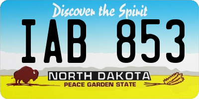 ND license plate IAB853