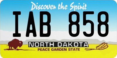 ND license plate IAB858