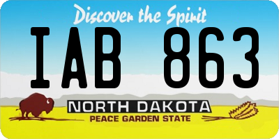 ND license plate IAB863