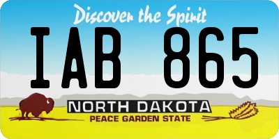 ND license plate IAB865