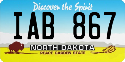 ND license plate IAB867