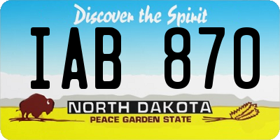ND license plate IAB870