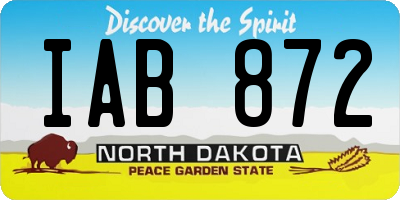 ND license plate IAB872