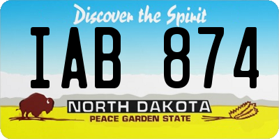 ND license plate IAB874