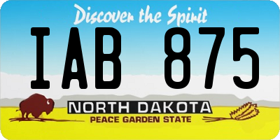 ND license plate IAB875