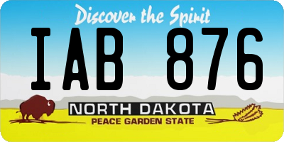 ND license plate IAB876