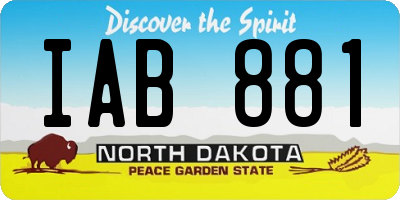 ND license plate IAB881