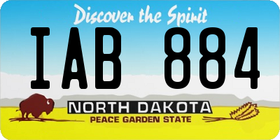 ND license plate IAB884