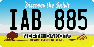 ND license plate IAB885