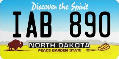 ND license plate IAB890