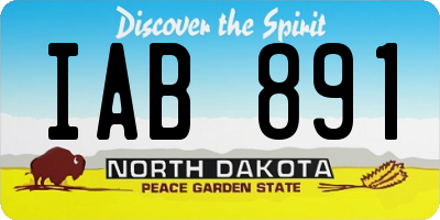 ND license plate IAB891