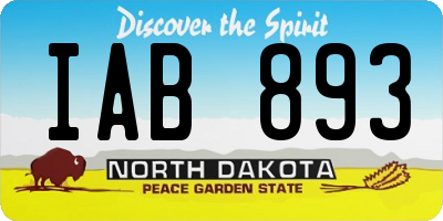 ND license plate IAB893