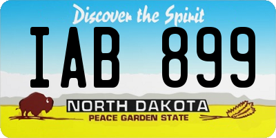 ND license plate IAB899