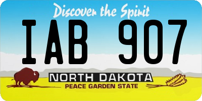 ND license plate IAB907