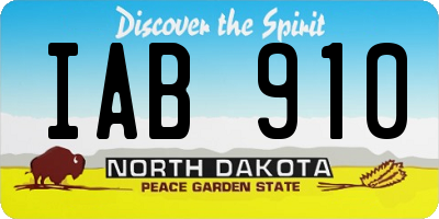 ND license plate IAB910