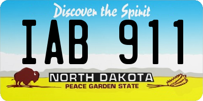 ND license plate IAB911