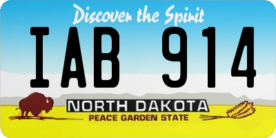 ND license plate IAB914