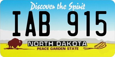 ND license plate IAB915