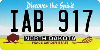 ND license plate IAB917