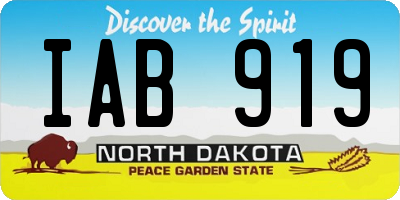 ND license plate IAB919
