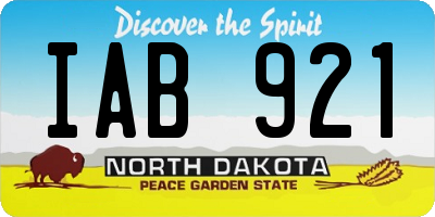 ND license plate IAB921