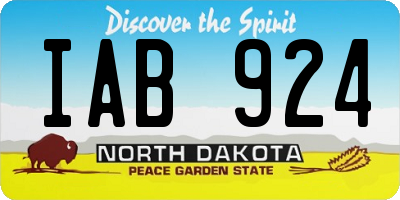 ND license plate IAB924