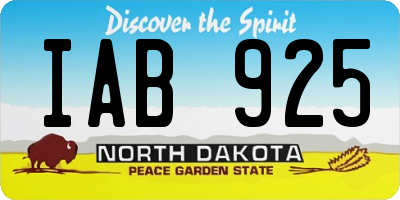 ND license plate IAB925