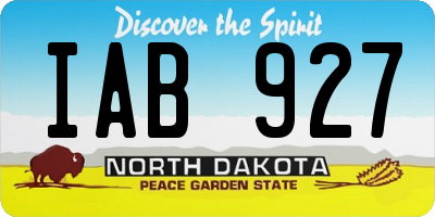 ND license plate IAB927