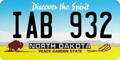 ND license plate IAB932