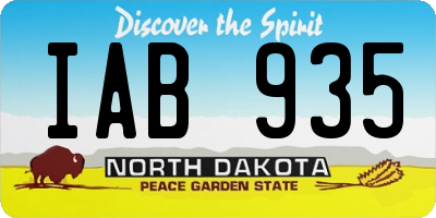 ND license plate IAB935