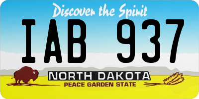 ND license plate IAB937