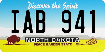 ND license plate IAB941