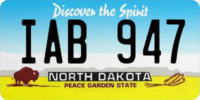 ND license plate IAB947