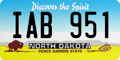 ND license plate IAB951