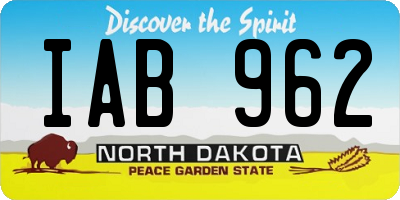 ND license plate IAB962