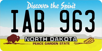 ND license plate IAB963