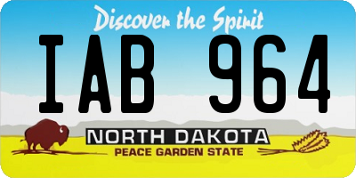 ND license plate IAB964