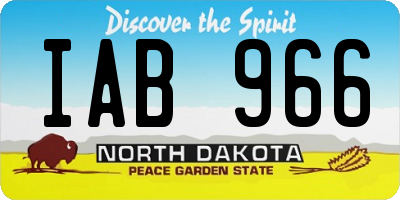 ND license plate IAB966