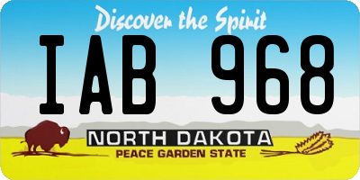 ND license plate IAB968