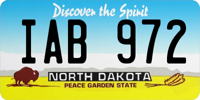 ND license plate IAB972