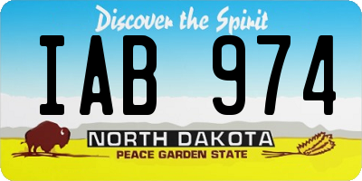 ND license plate IAB974