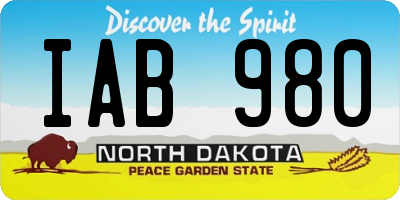 ND license plate IAB980